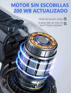 Foto 4 | Xtellar Aspiradora Inalámbrica 6 En 1 Potente, Multiuso Y Ligera, 200w En Elegante Tonalidad Gris Y Azul.