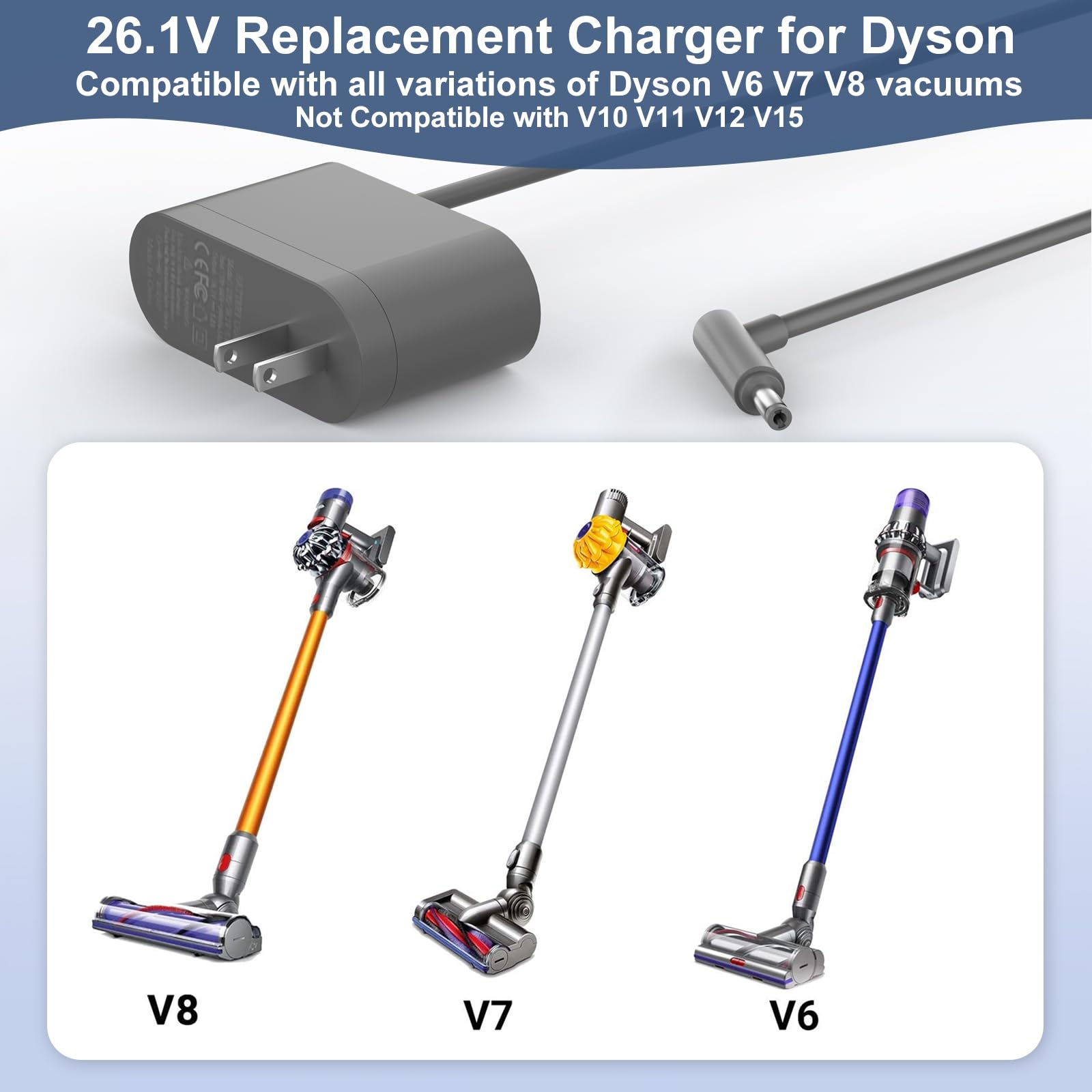Foto 3 pulgar | Cargador De Repuesto De 26 1 V Para Aspiradora Dyson V8 V7 V6 - Venta Internacional.