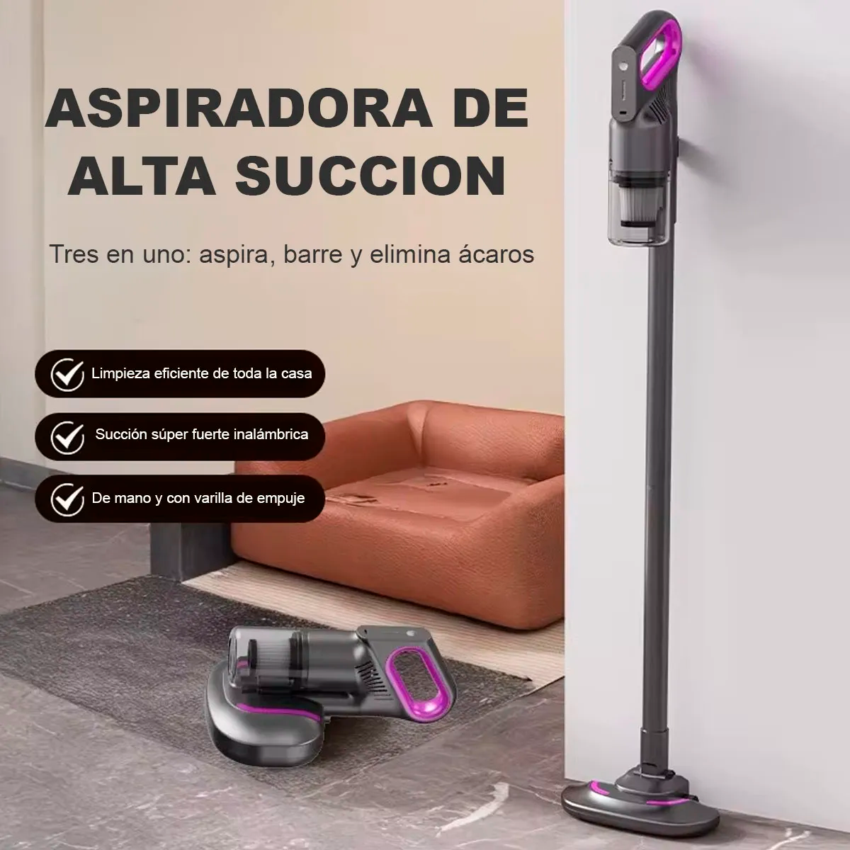 Foto 5 | Aspiradora Recargable 2 En 1 – Limpieza Total En Cualquier Lugar