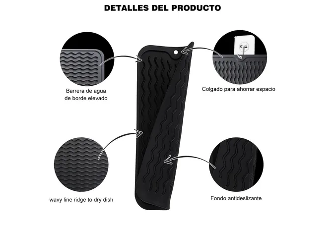 Foto 4 pulgar | Tapete Escurridor Xtellar Negro