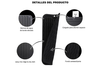 Foto 3 | Tapete Escurridor Xtellar Negro