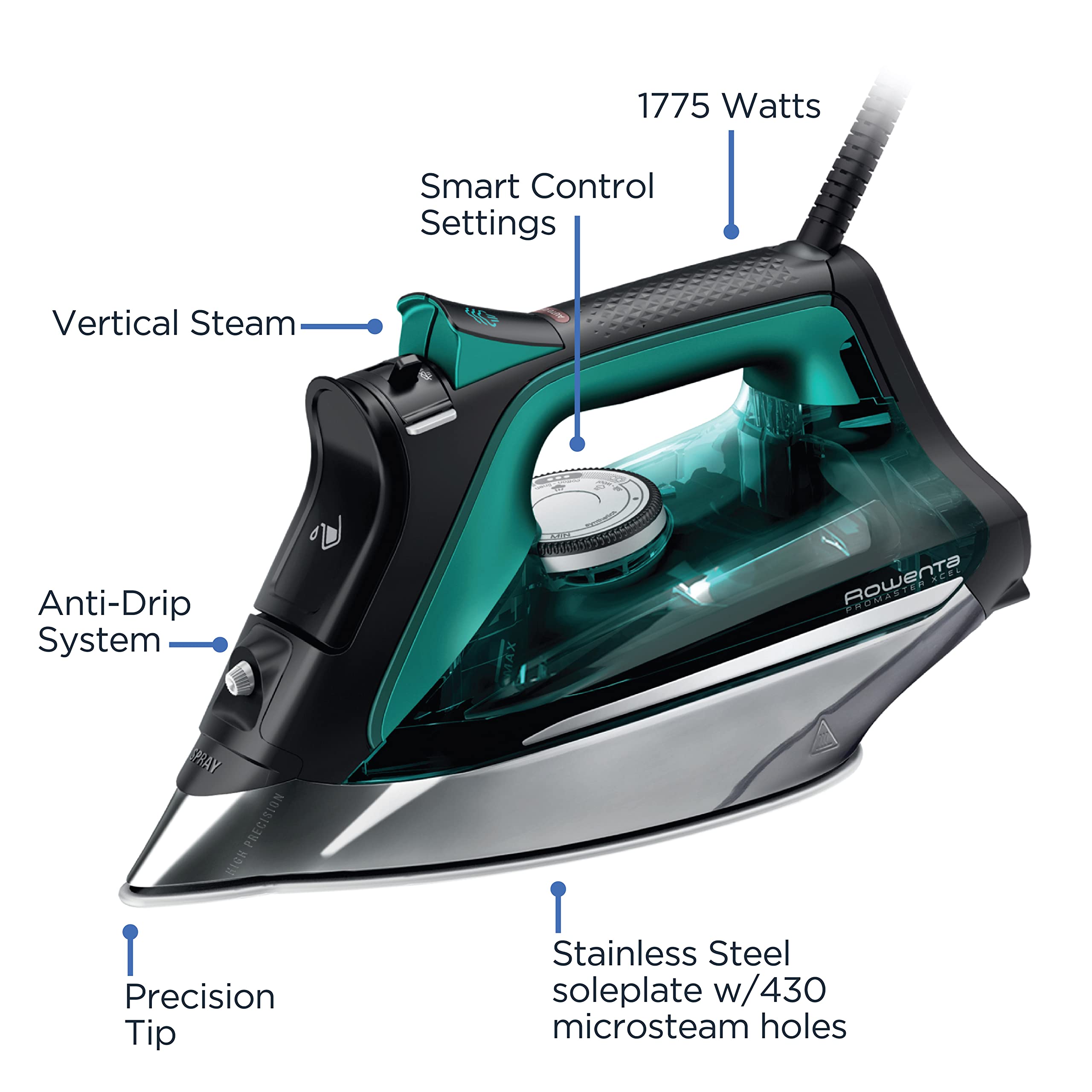 Foto 6 | Plancha de Vapor Rowenta Pro Master con Suela de Acero Inoxidable - Venta Internacional