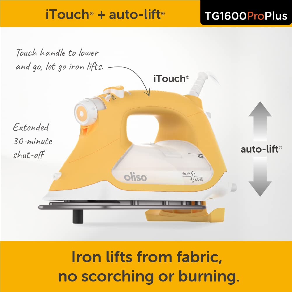 Foto 3 pulgar | Plancha Iron Oliso Tg1600 Pro Plus 1800 W Smart con Elevación Automática Amarilla - Venta Internacional