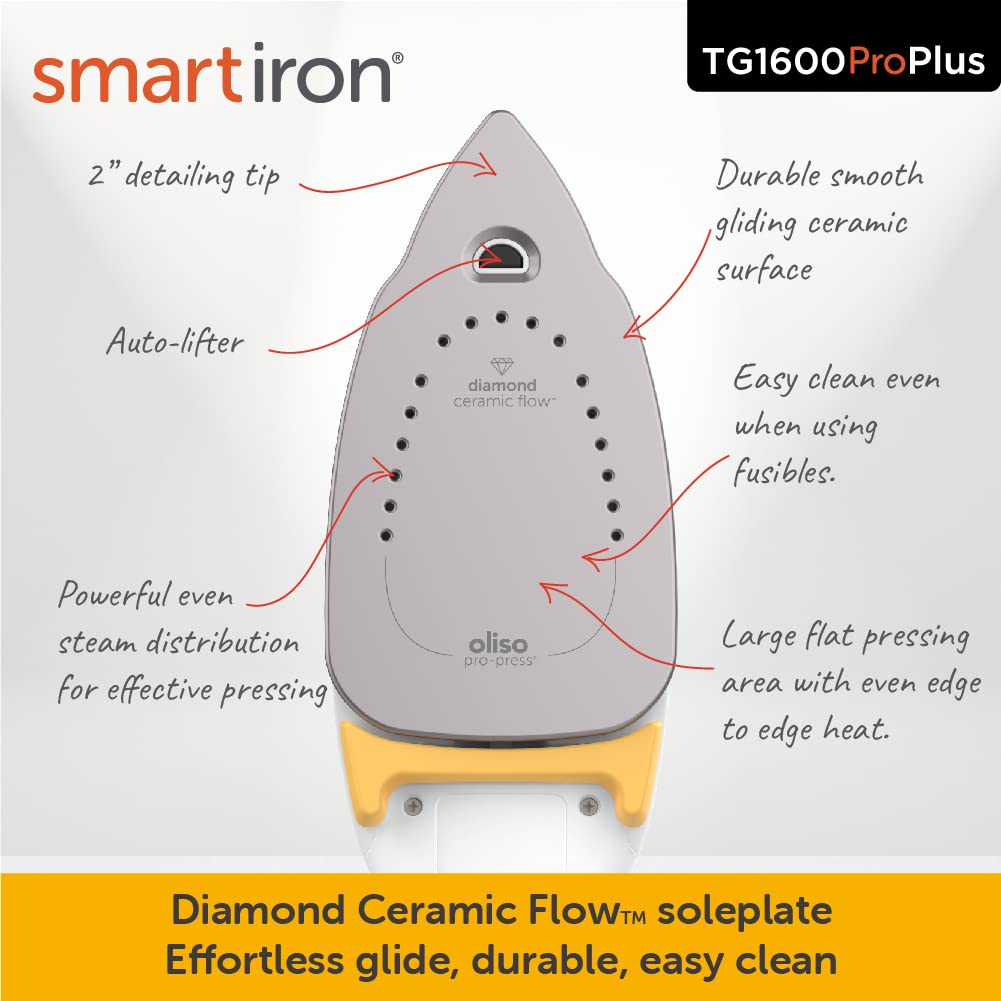 Foto 4 pulgar | Plancha Iron Oliso Tg1600 Pro Plus 1800 W Smart con Elevación Automática Amarilla - Venta Internacional