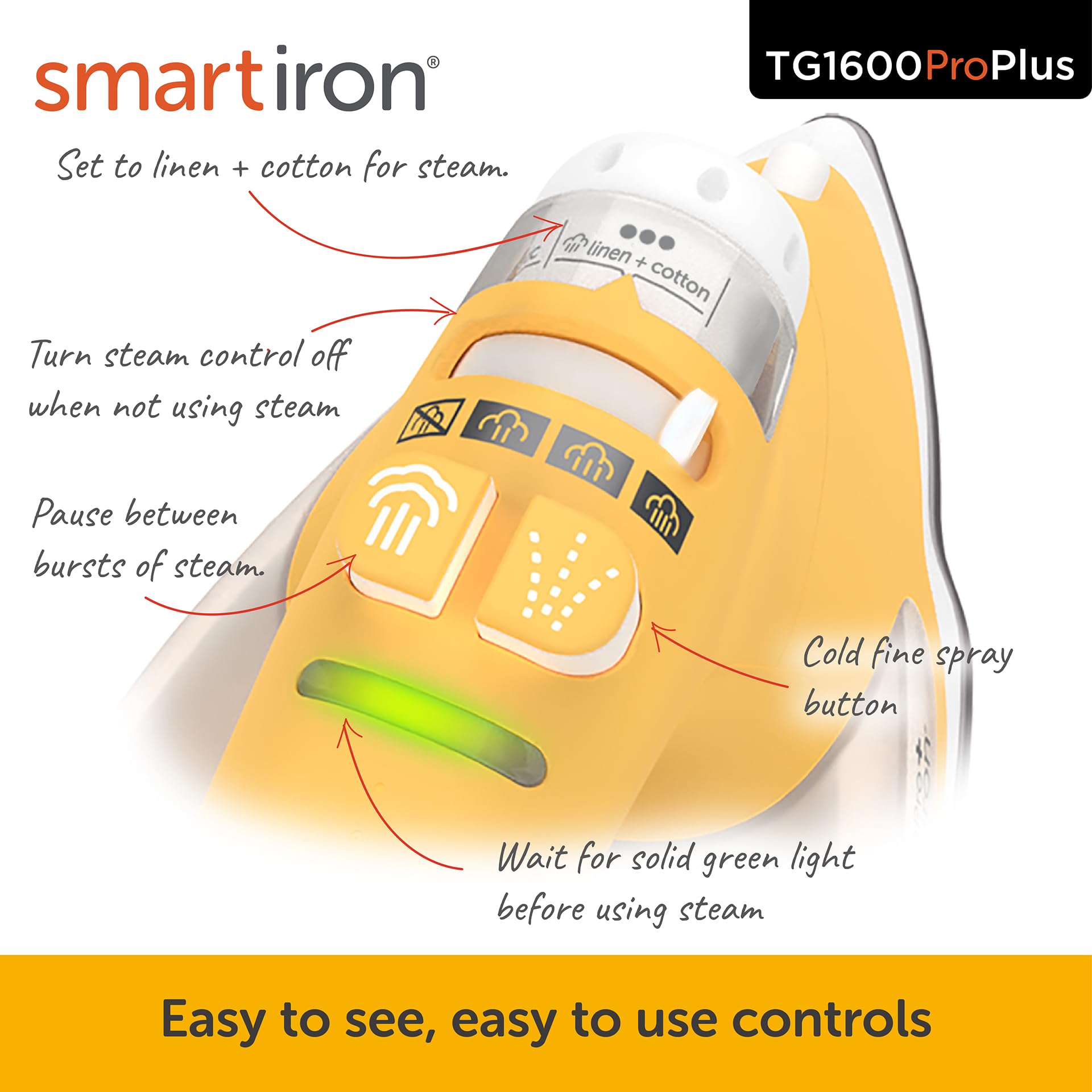 Foto 6 pulgar | Plancha Iron Oliso Tg1600 Pro Plus 1800 W Smart con Elevación Automática Amarilla - Venta Internacional
