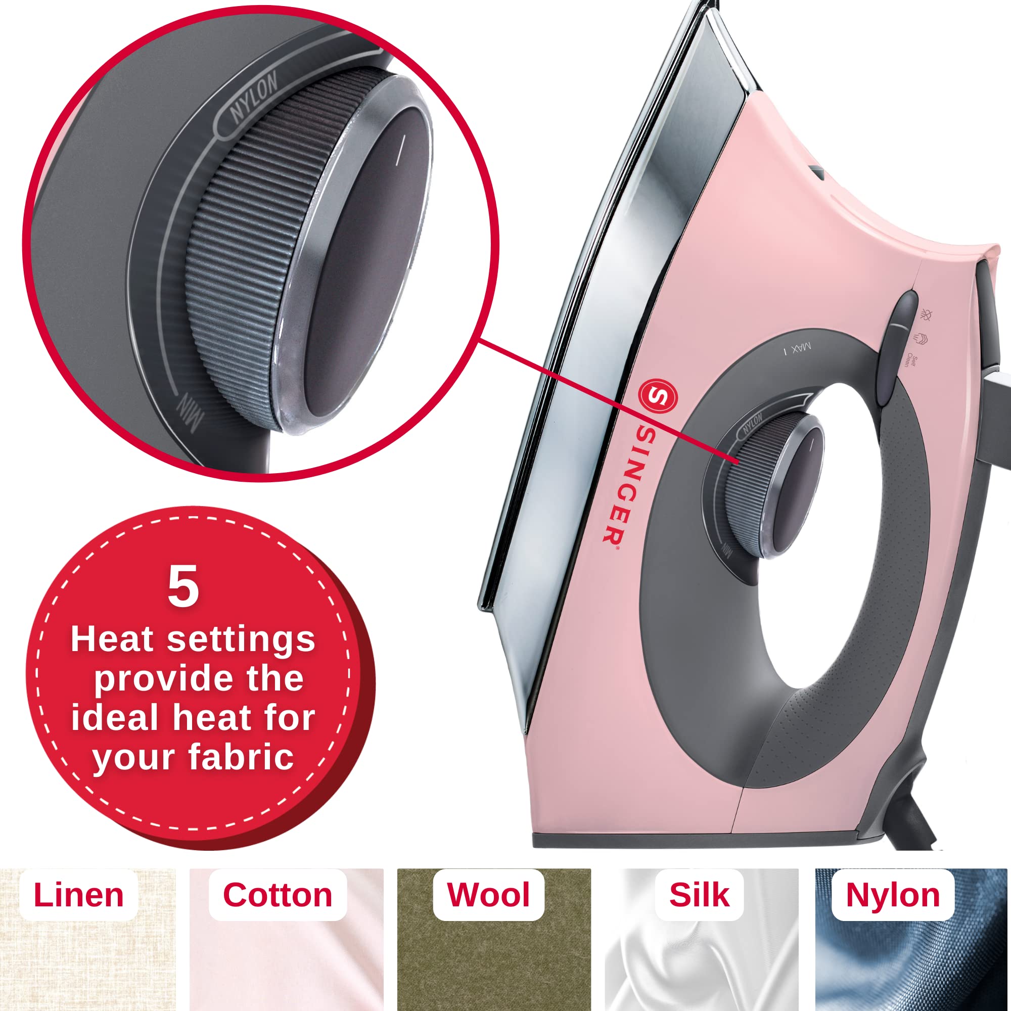 Foto 5 pulgar | Plancha de Vapor Singer Steamcraft 1700 W 300 Ml Rosa - Venta Internacional