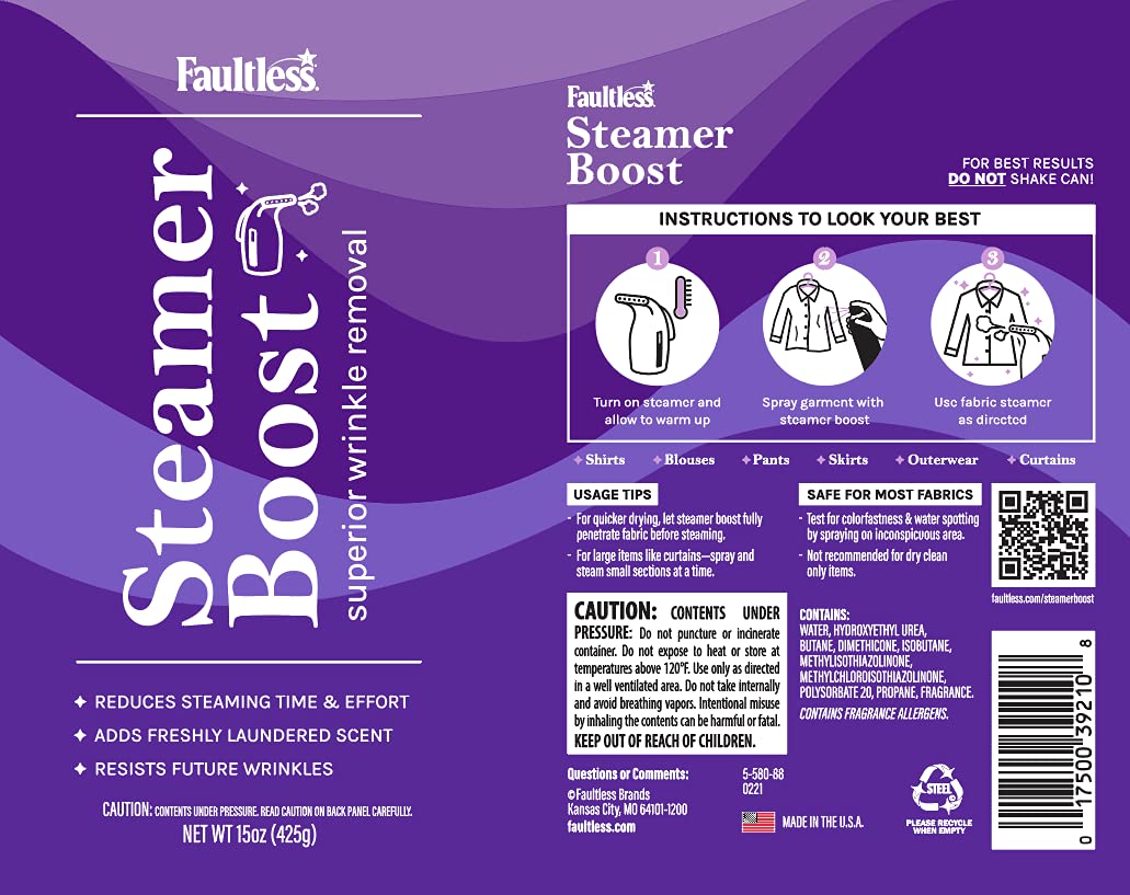 Foto 5 | Spray Eliminador De Arrugas Faultless Steamer Boost 425 Ml (paquete De 2) - Venta Internacional.