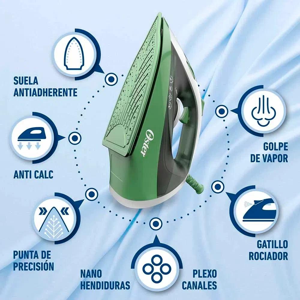 Foto 4 pulgar | Plancha de Vapor Oster Suela Antiadherente Gcstb6001 color Verde