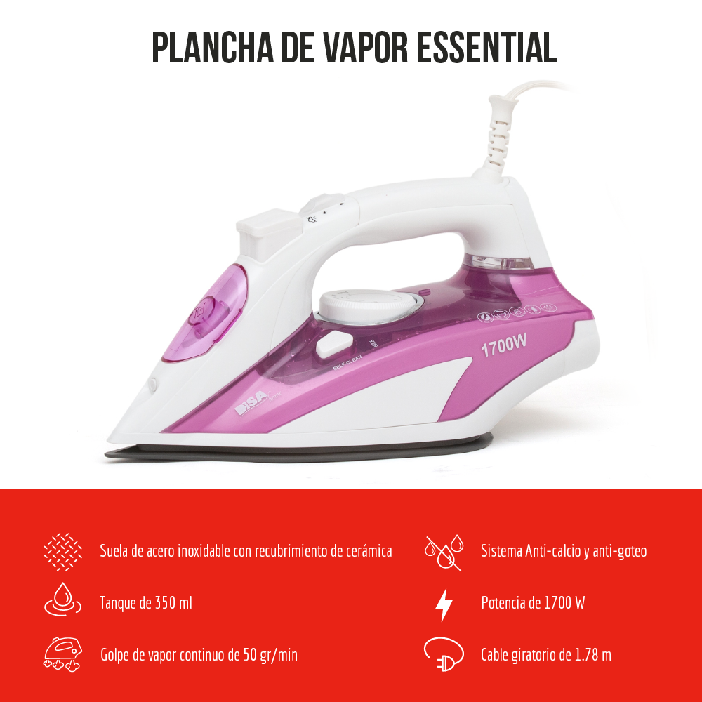 Foto 6 pulgar | Plancha de Vapor DISA Home 19-10-0-053 color Blanco