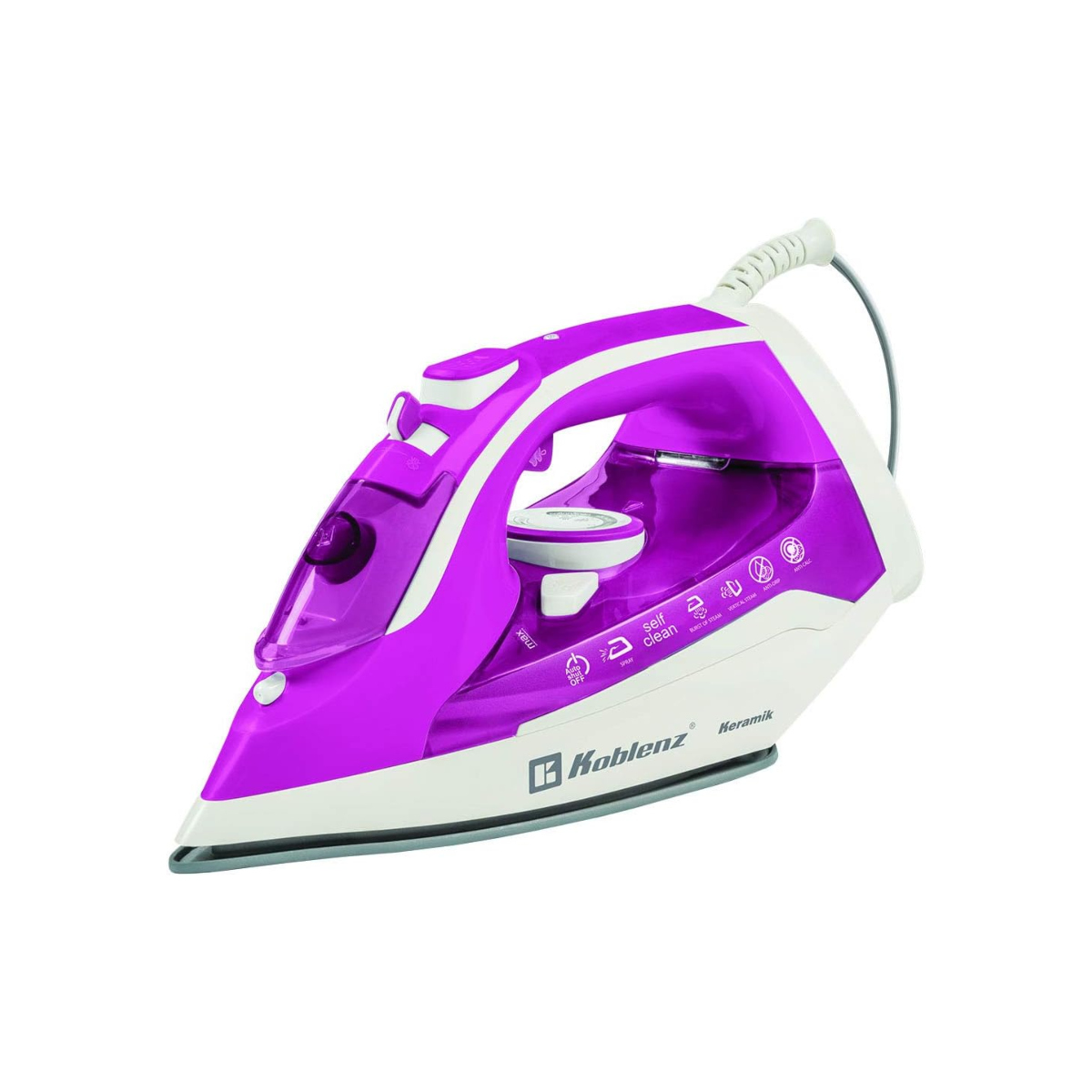 Plancha de Vapor Koblenz Secure Keramik Rosa 1200 W Suela Cerámica