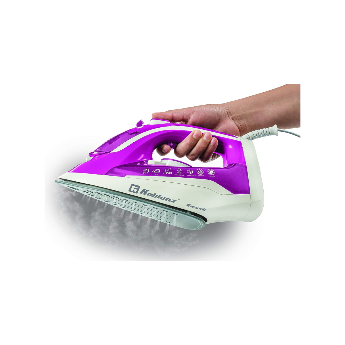 Foto 4 pulgar | Plancha de Vapor Koblenz Secure Keramik Rosa 1200 W Suela Cerámica