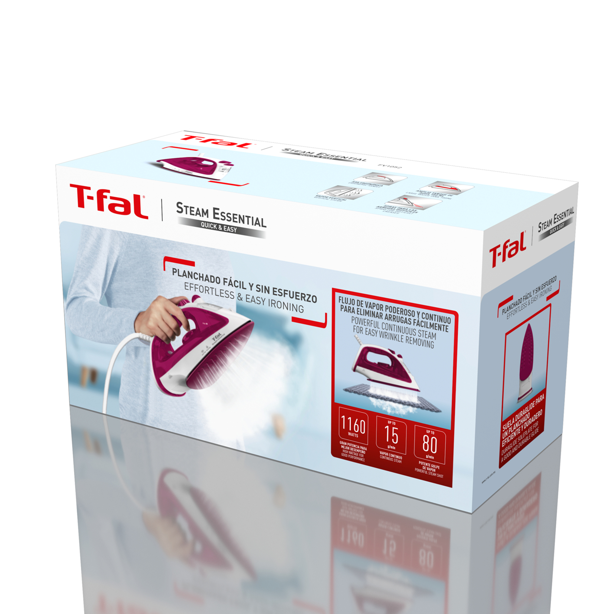 Foto 5 pulgar | Plancha Stream Essential T-fal Color-rosa