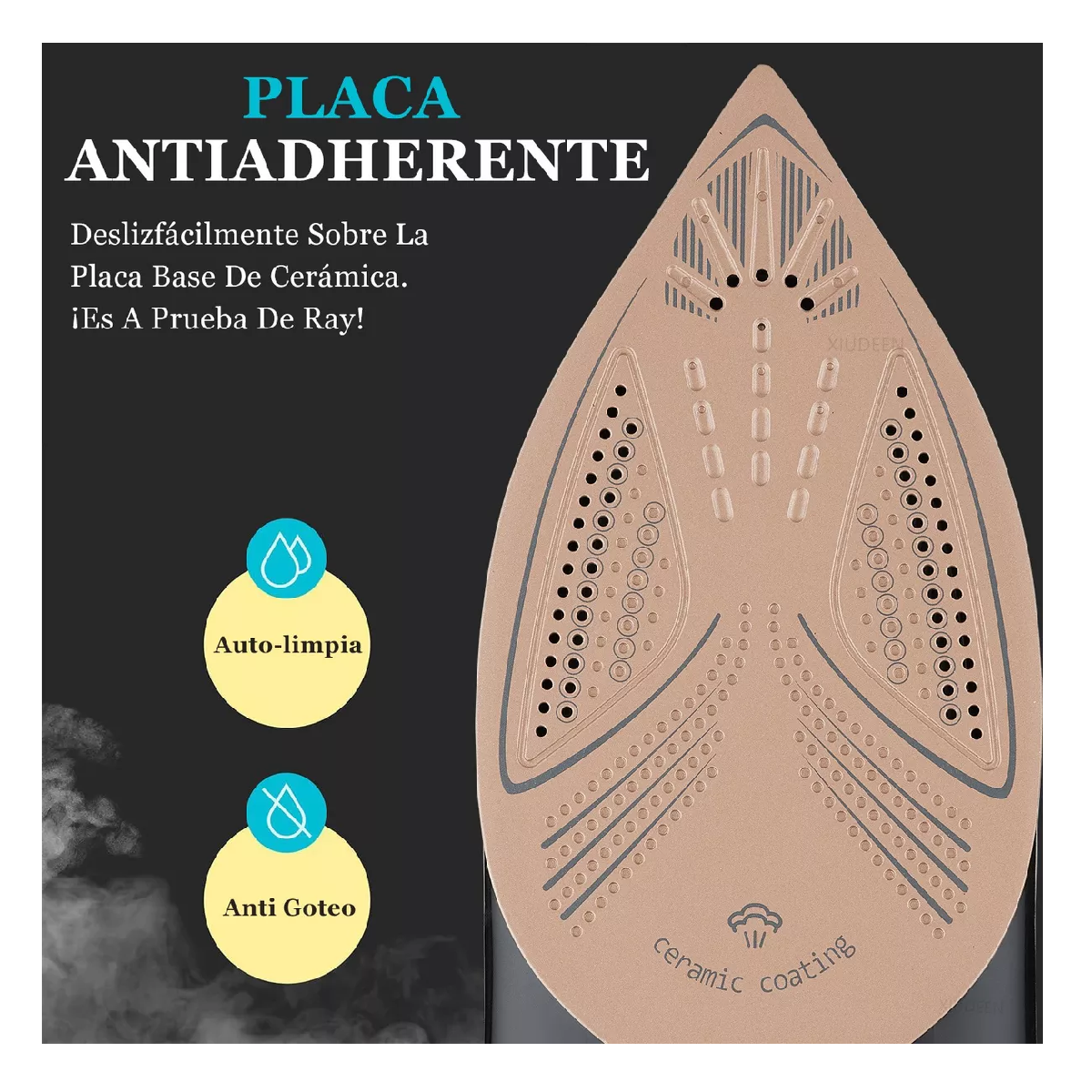 Foto 3 | Plancha de Vapor Belug Negra de Cerámica