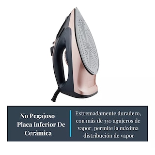Foto 3 | Plancha de Ropa Vapor Vertical con Suela de Cerámica Negra con Rosa