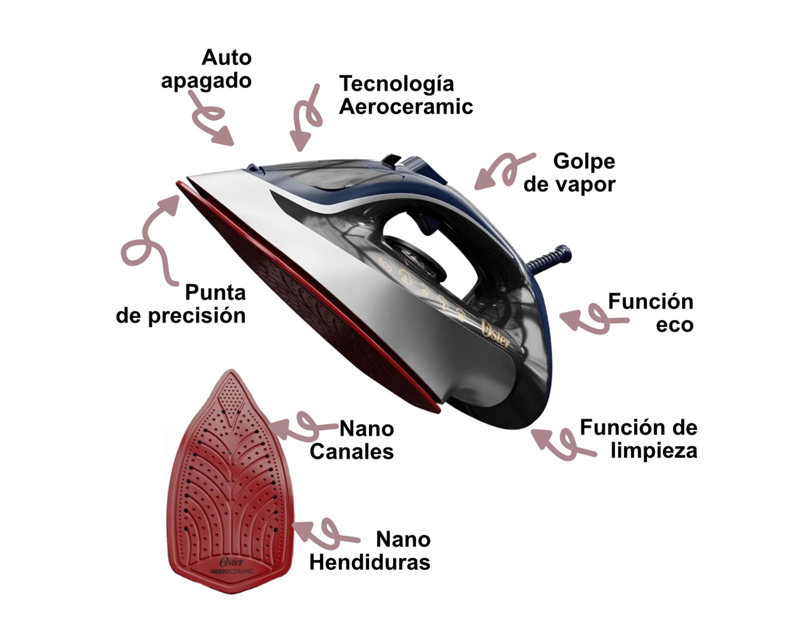 Foto 5 pulgar | Plancha de Vapor Aeroceramic Iron Oster Gcstac6952-013​