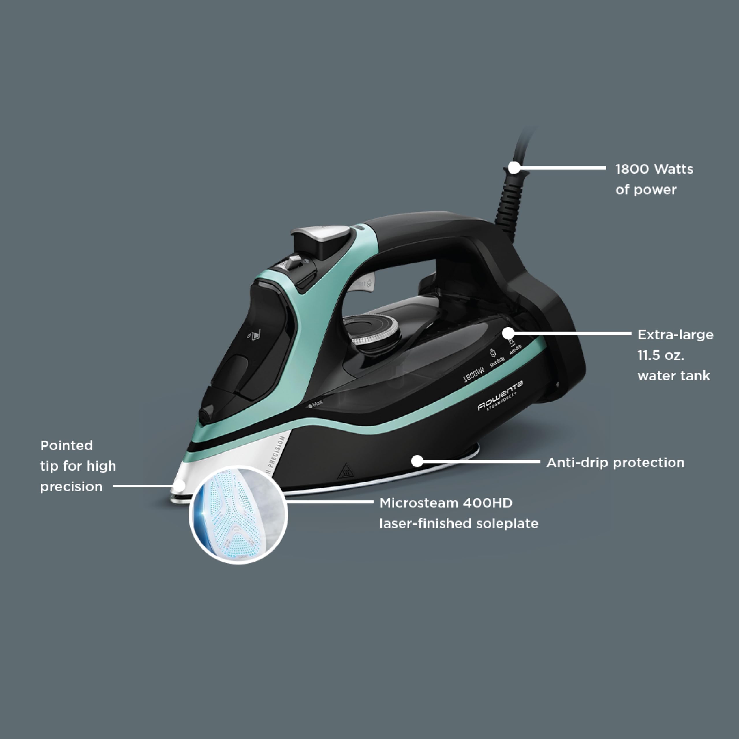 Foto 4 pulgar | Plancha De Vapor Rowenta Steam Force 1800 W 400 Microsteam Holes - Venta Internacional.