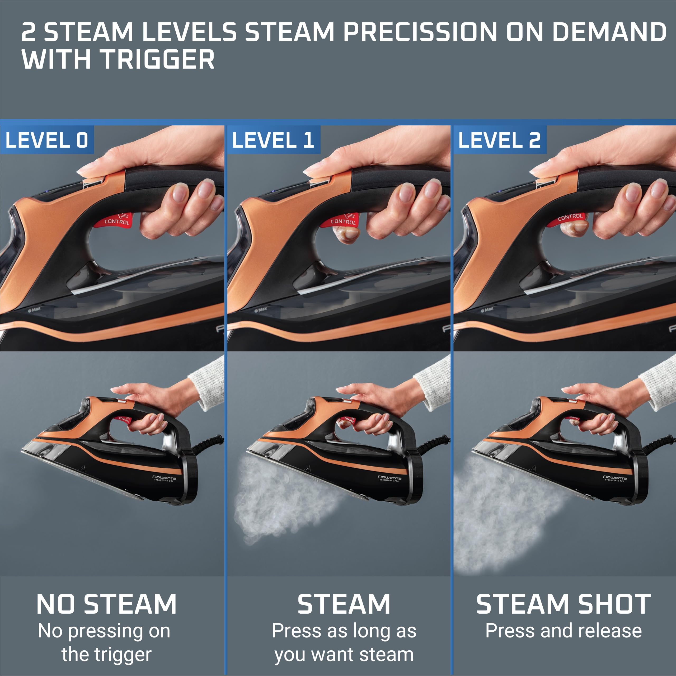 Foto 4 pulgar | Plancha Rowenta Steam Force Pro De Acero Inoxidable 1850w Dw9540 - Venta Internacional