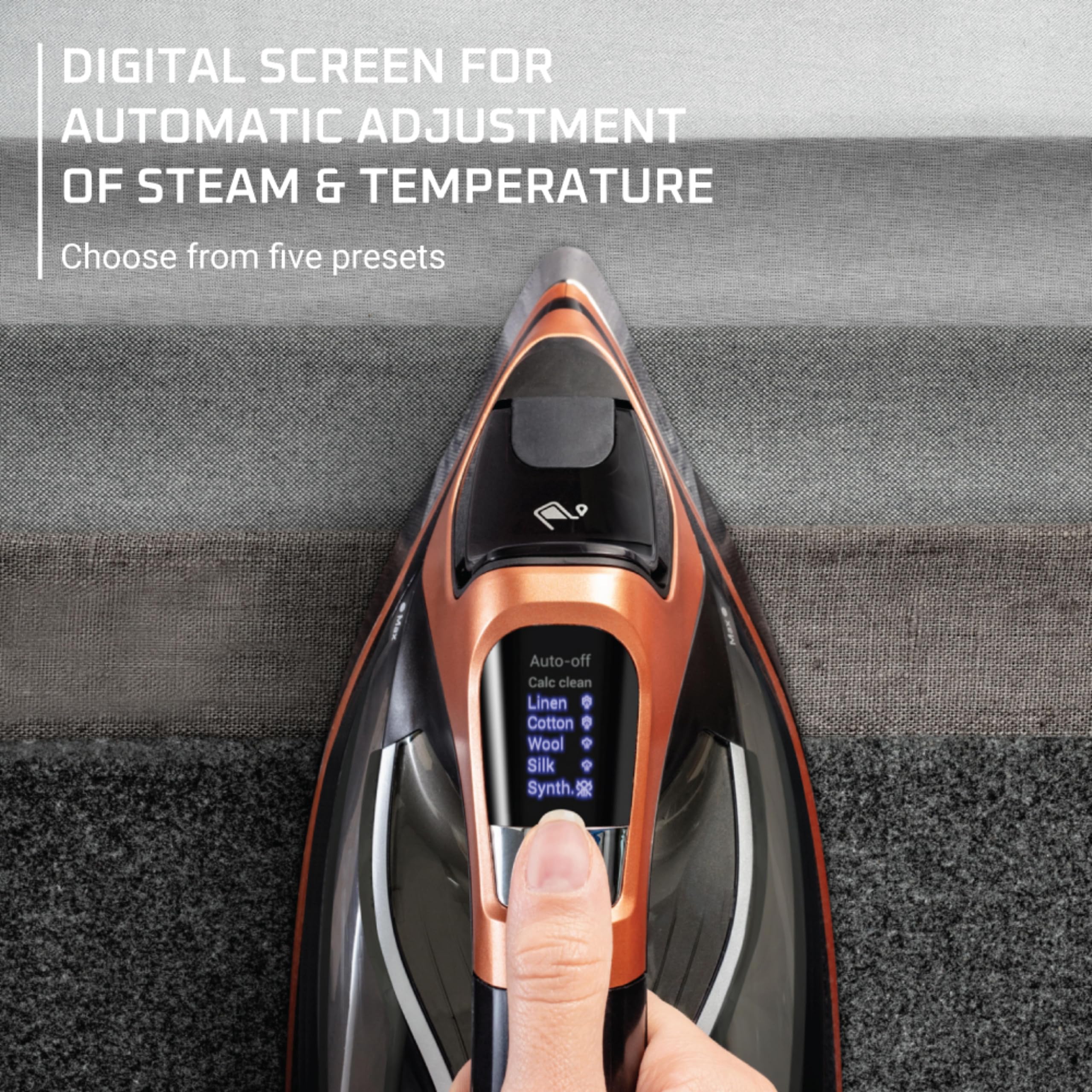 Foto 6 pulgar | Plancha de Vapor Rowenta Steam Force Pro 1850w 5 Presets Color Negro Y Cobre - Venta Internacional
