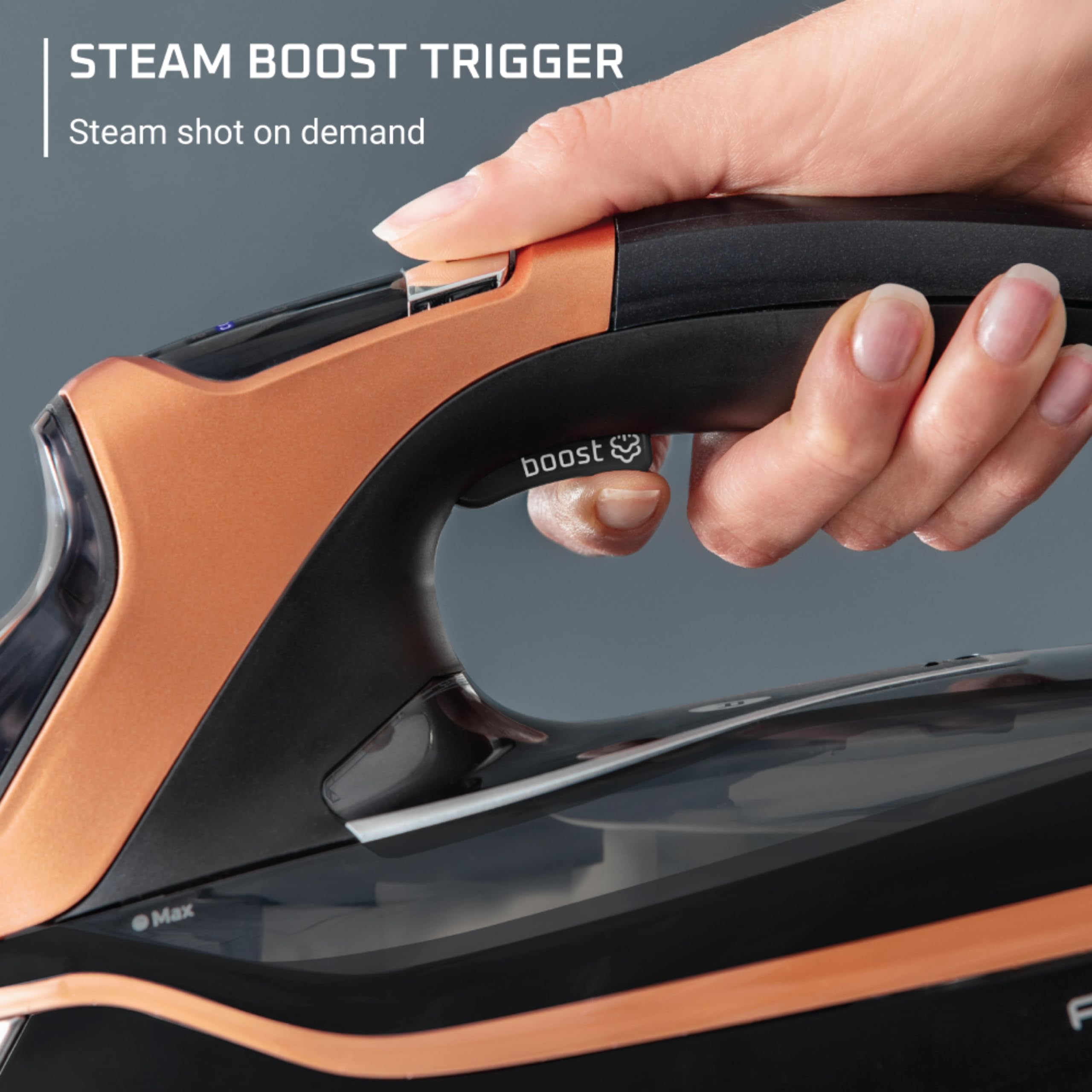 Foto 8 pulgar | Plancha de Vapor Rowenta Steam Force Pro 1850w 5 Presets Color Negro Y Cobre - Venta Internacional