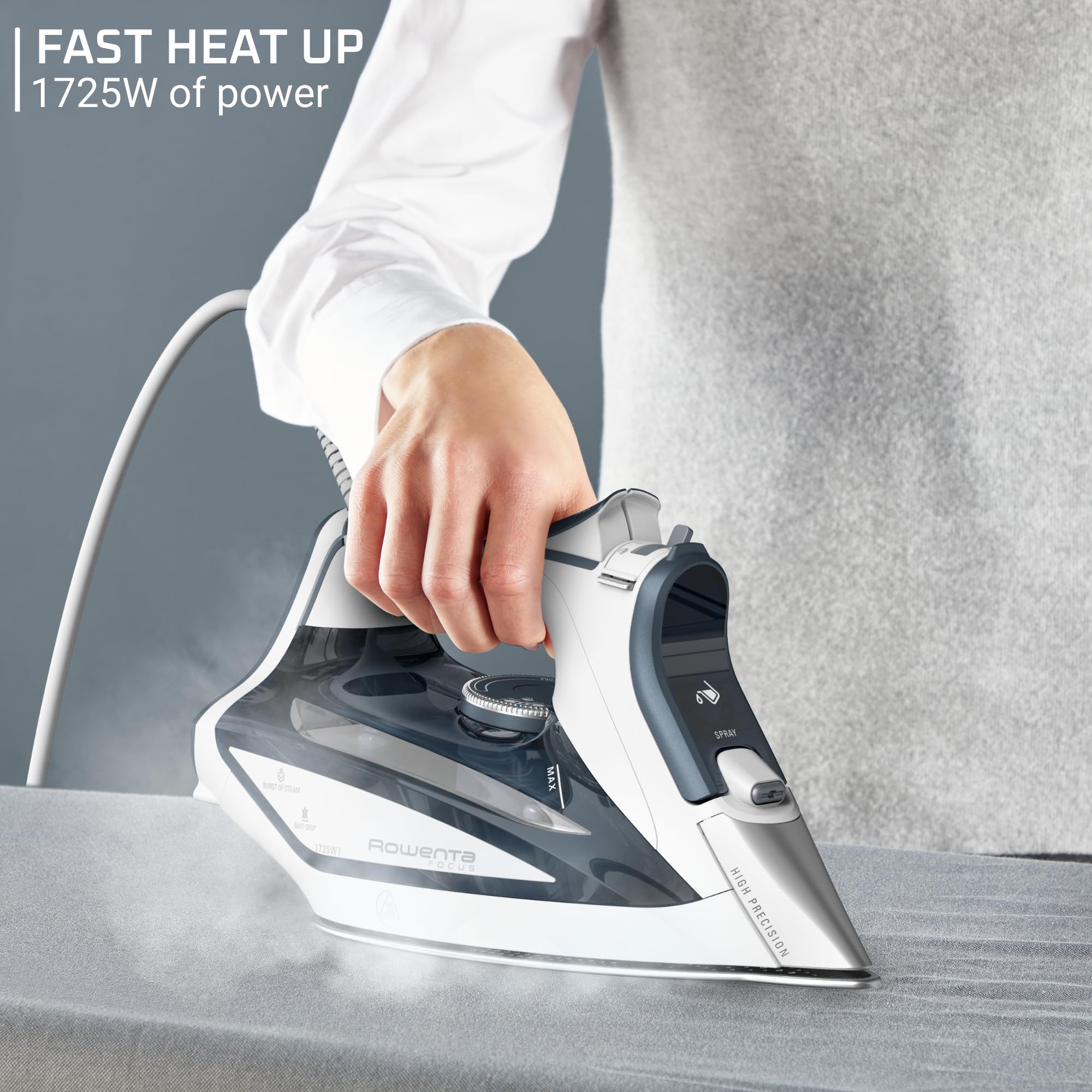 Foto 5 | Plancha De Vapor Rowenta Focus Con Suela De Acero Inoxidable (1725 W), Color Azul - Venta Internacional.