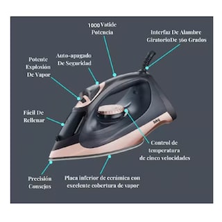 Foto 4 | Plancha De Ropa Belug Vapor Vertical Con Suela Cerámica Negra Rosa