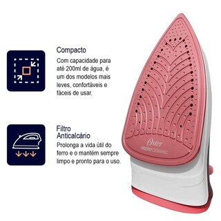 Foto 4 | Iron Oster Red Aeroceramic Gcstbs5053 Con Base Cerámica 127v - Venta Internacional.