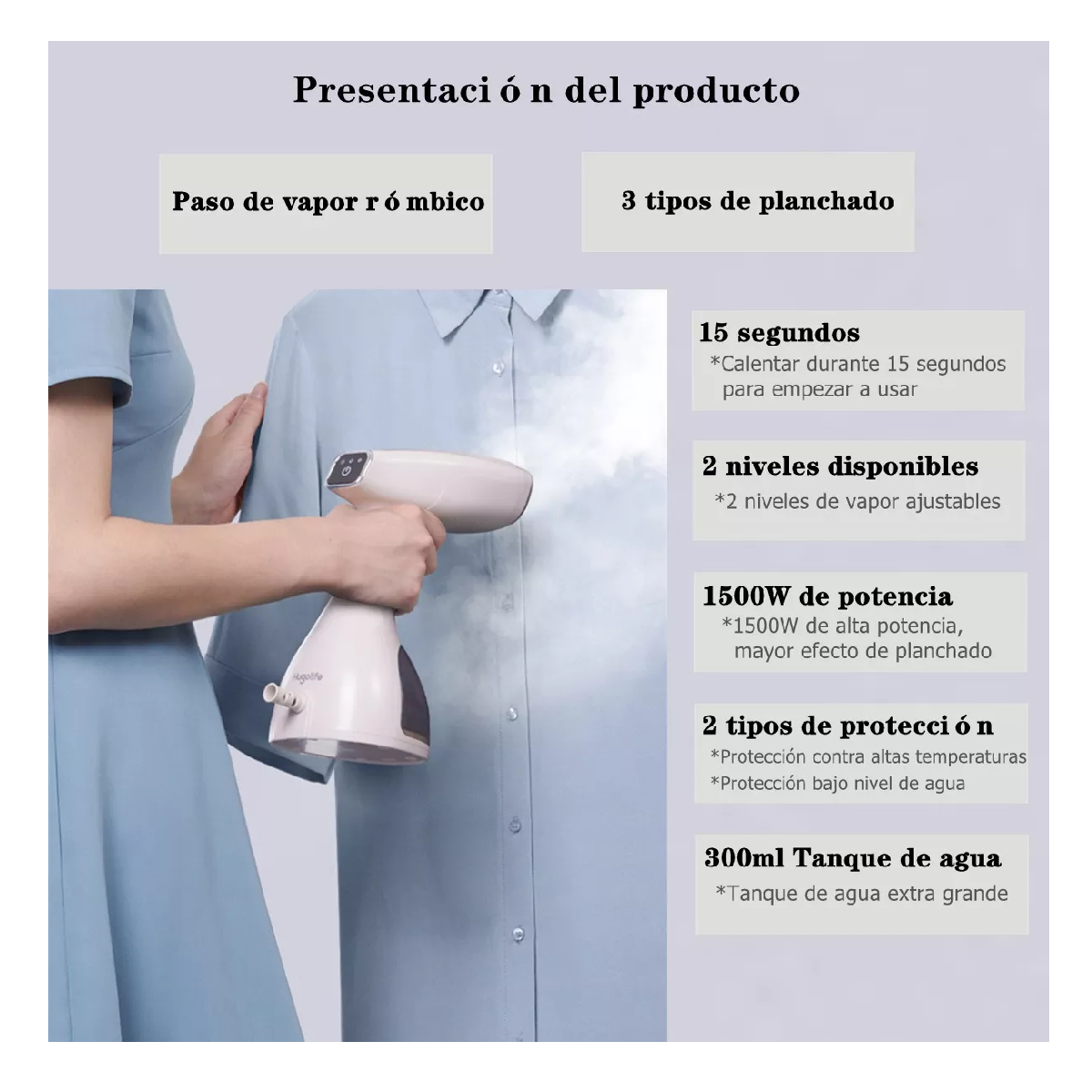 Foto 4 | Plancha de Vapor Belug Portátil