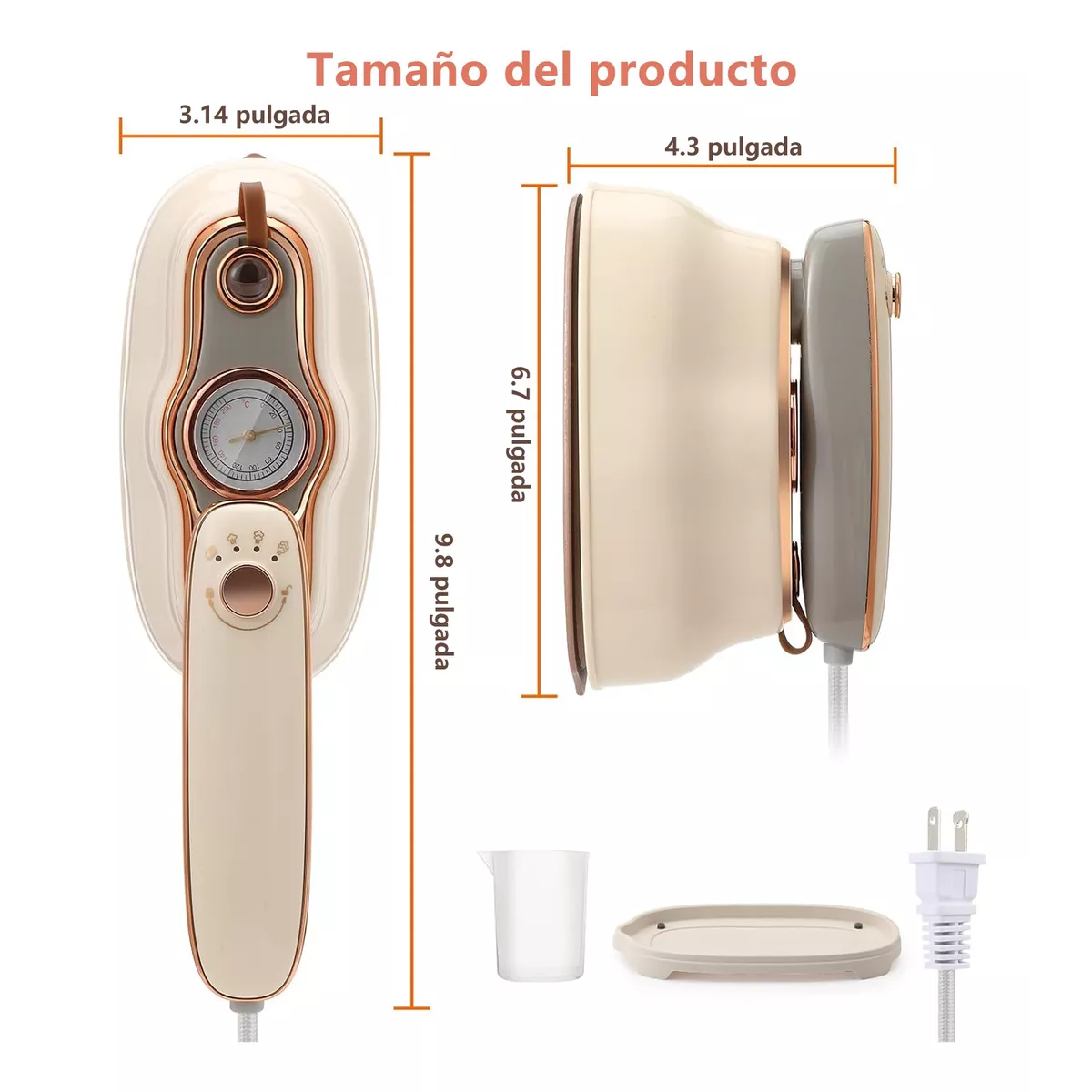 Foto 4 pulgar | Plancha de Vapor Portátil para Ropa Doble Uso Seco Y Húmedo Eo Safe Imports Esi-16286 Beige