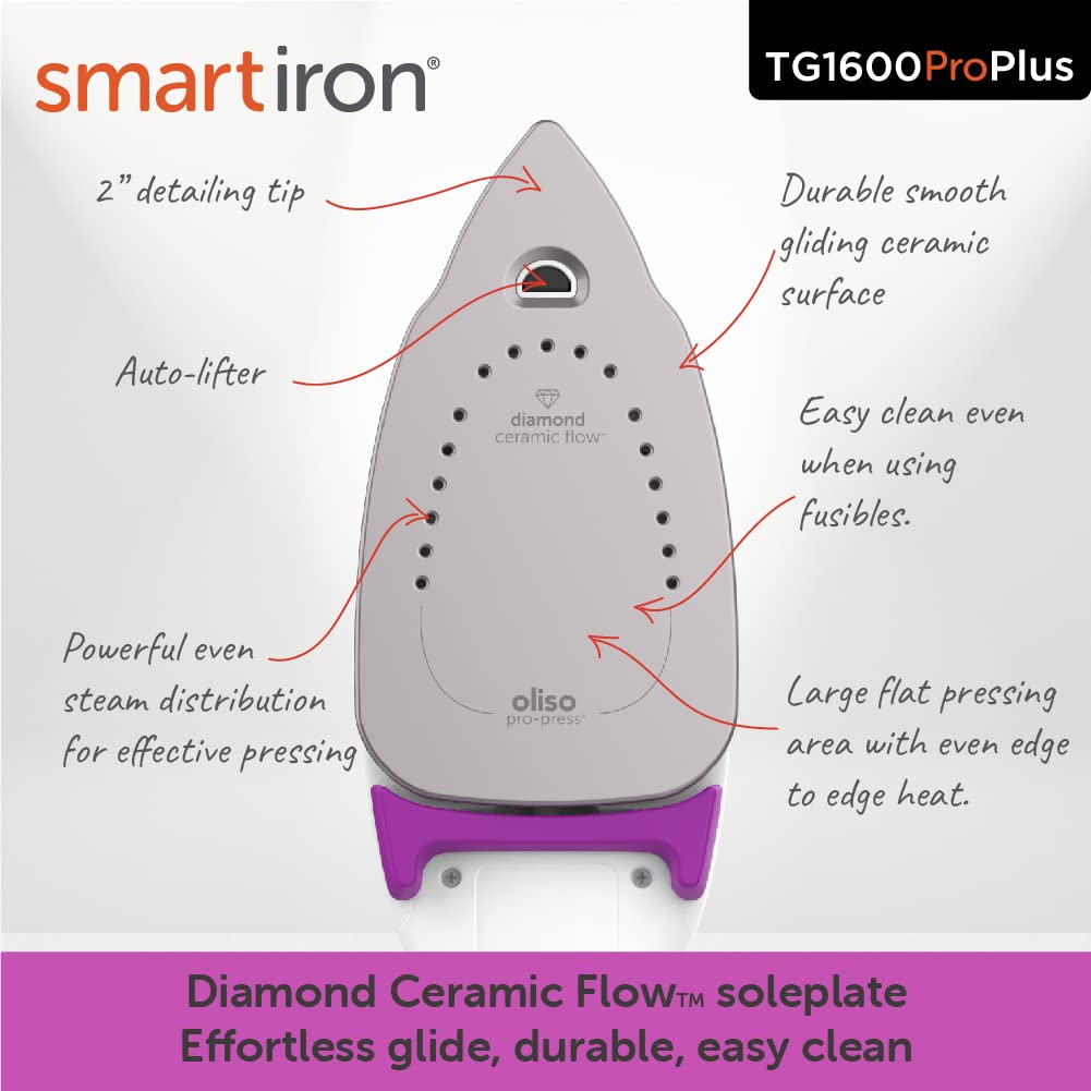 Foto 4 pulgar | Plancha Iron Oliso Tg1600 Pro Plus 1800 W Smart con Elevación Automática Morada - Venta Internacional