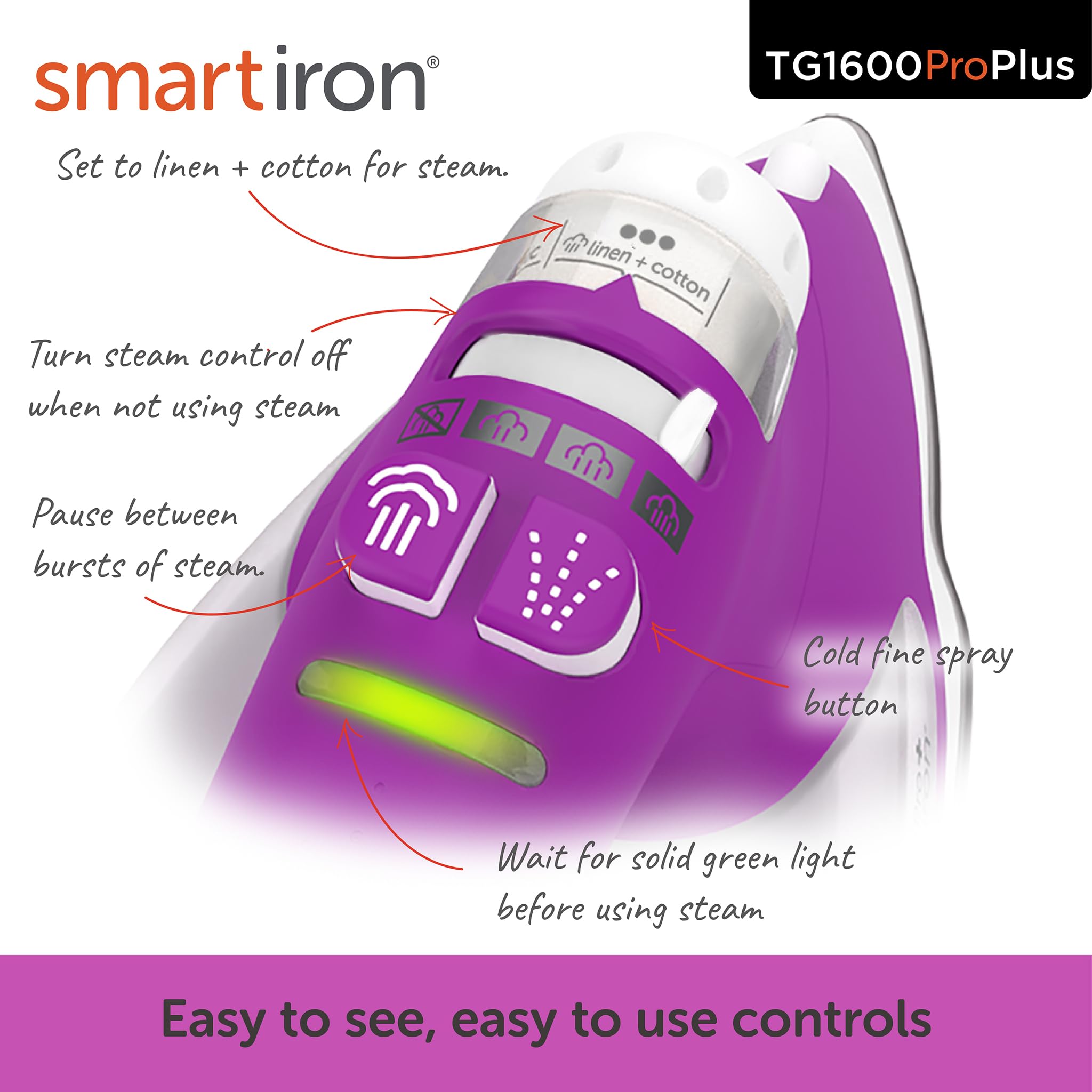 Foto 6 pulgar | Plancha Iron Oliso Tg1600 Pro Plus 1800 W Smart con Elevación Automática Morada - Venta Internacional