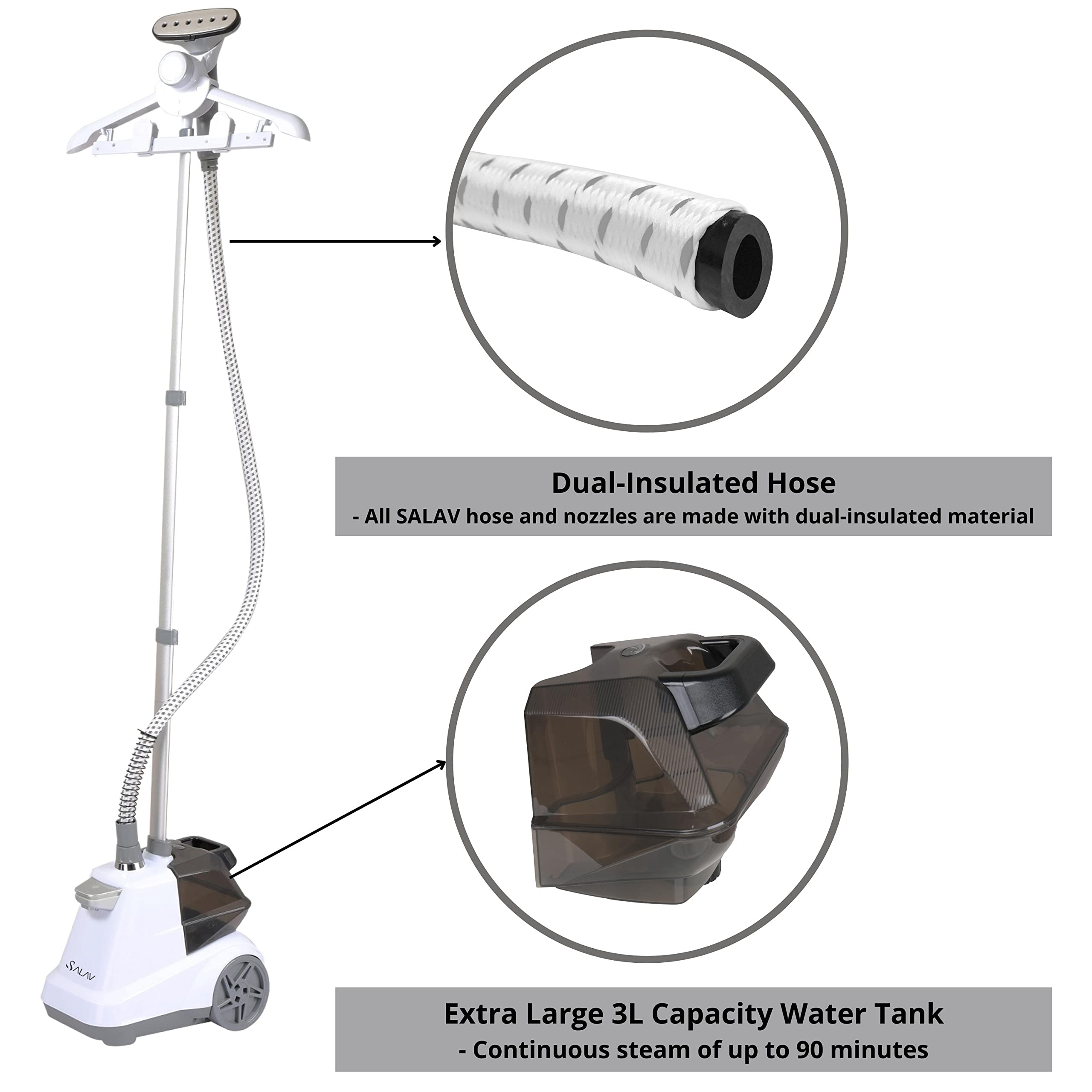 Foto 5 | Vaporizador de Ropa Salav Heavy Duty Commercial 3 L 1800 W Blanco - Venta Internacional