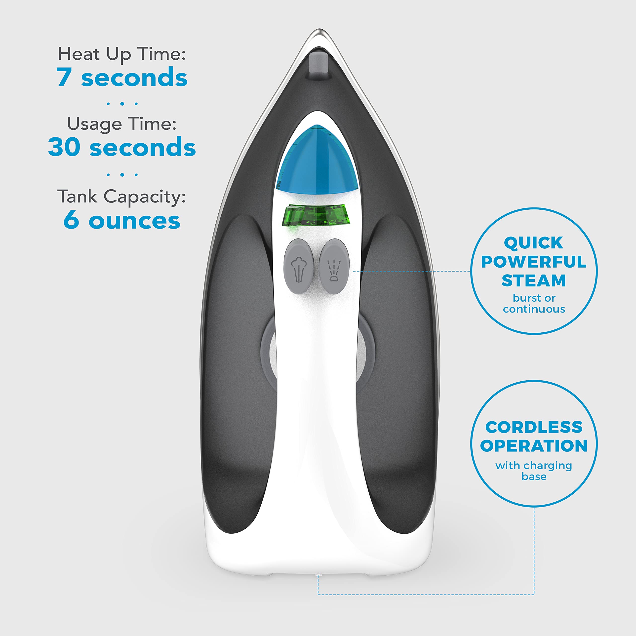 Foto 4 pulgar | Plancha de Vapor Steamfast Sf-760 Portátil Inalámbrica 1200 W Blanca- Venta Internacional