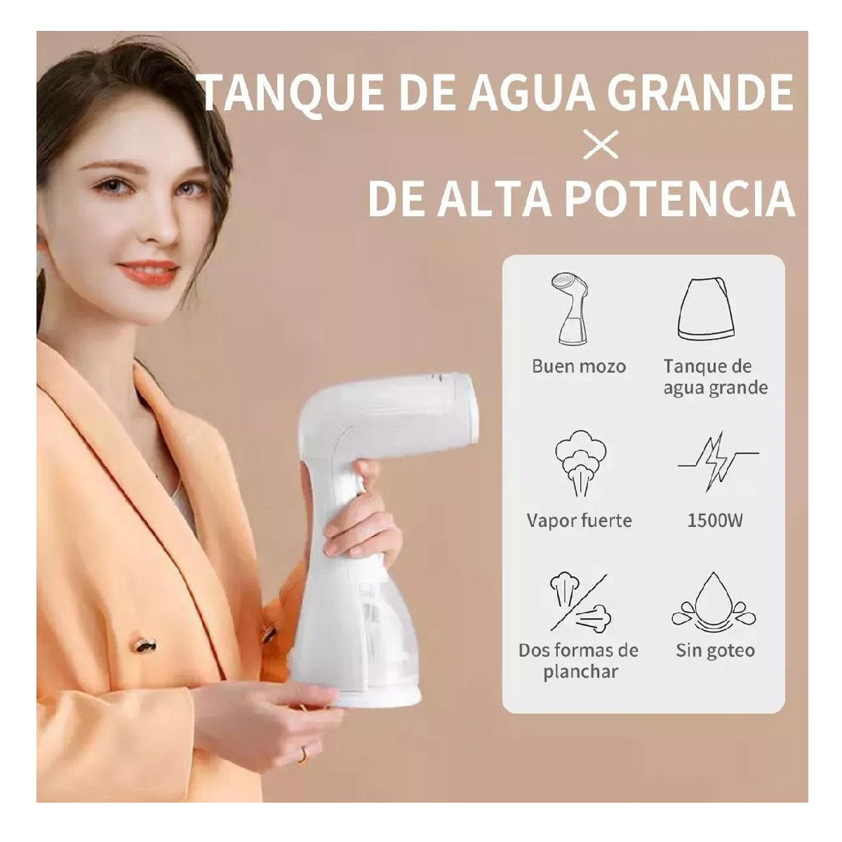 Foto 4 pulgar | Plancha De Vapor Vertical Portátil, Vaporizador Belug 1500w, Blanco