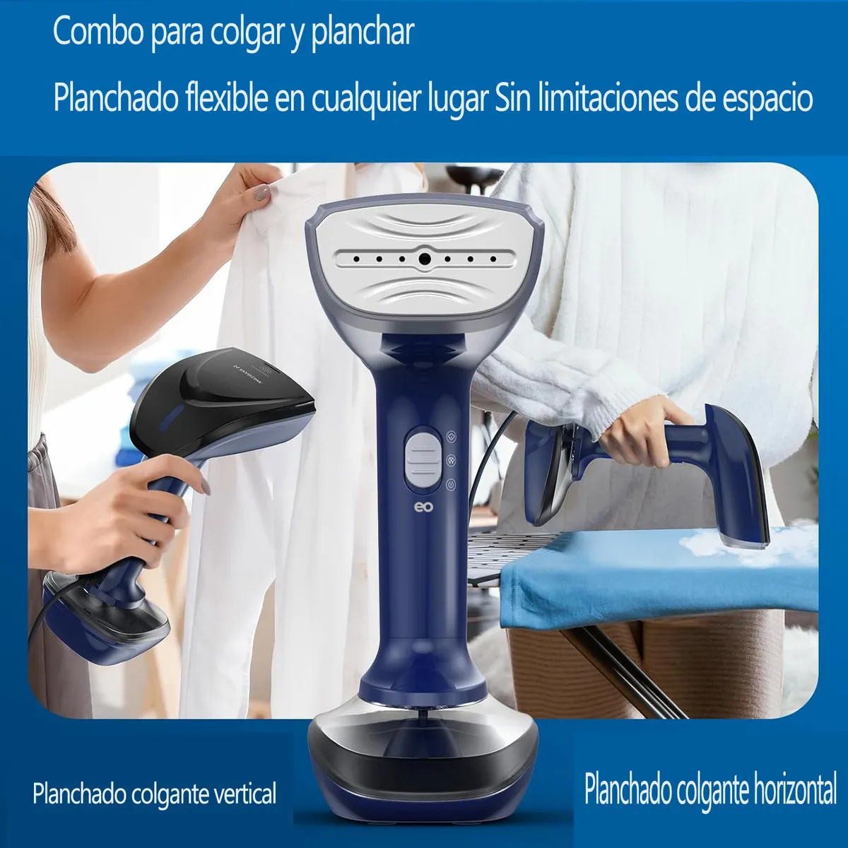 Foto 4 pulgar | Plancha De Vapor Vertical Y Horizontal Plancha Viaje Eo Safe Imports Esi-20360 Azul