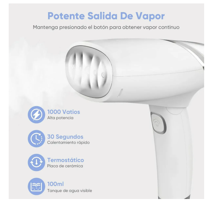 Foto 3 | Plancha de Vapor Portátil 1000 W
