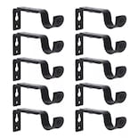 Set Soporte Cortinero Para Pared Ajustable Gancho De 10 Piezas Eo Safe Imports Esi-13195 Negro