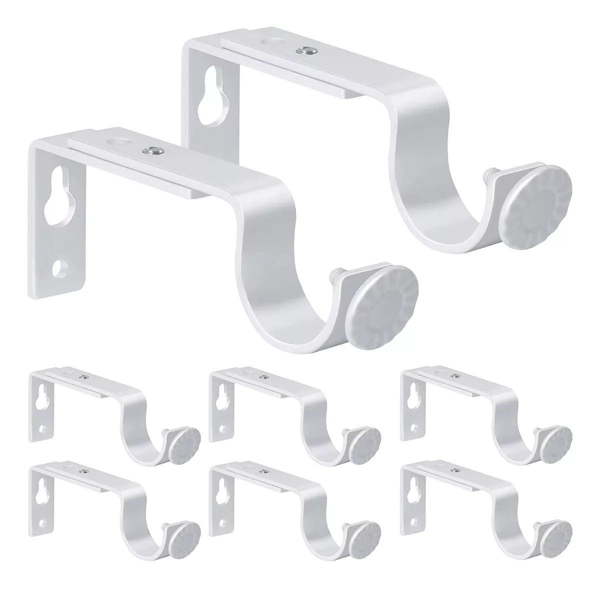 Foto 2 pulgar | Set Soporte Cortinero Para Pared Ajustable 8 Pzas Eo Safe Imports Esi-14990 Blanco