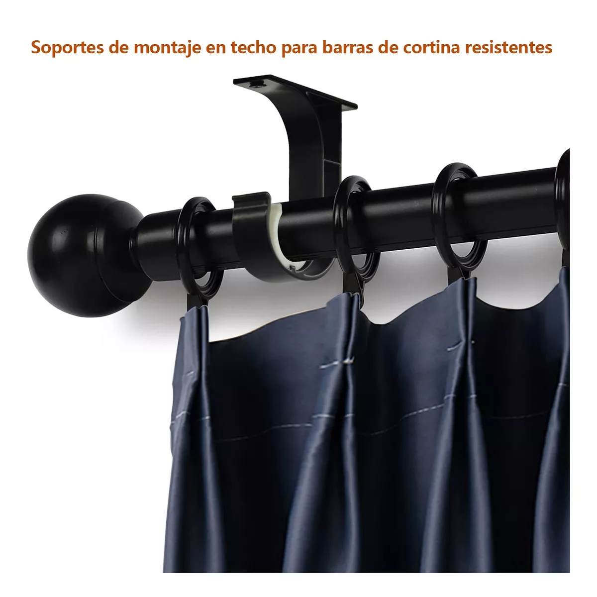 Foto 6 pulgar | Soporte Set Tubos Cortinero Ajustable Gancho 6pcs Eo Safe Imports Esi-14993 Negro