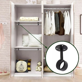 Foto 3 | 8pcs Cortinero Soporte Cerrado Eo Safe Imports Esi-15584 Negro