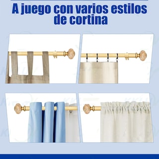 Foto 3 | Cortineros De Metal Barra De Cortina Ajustable Eo Safe Imports Esi-20474 Dorado