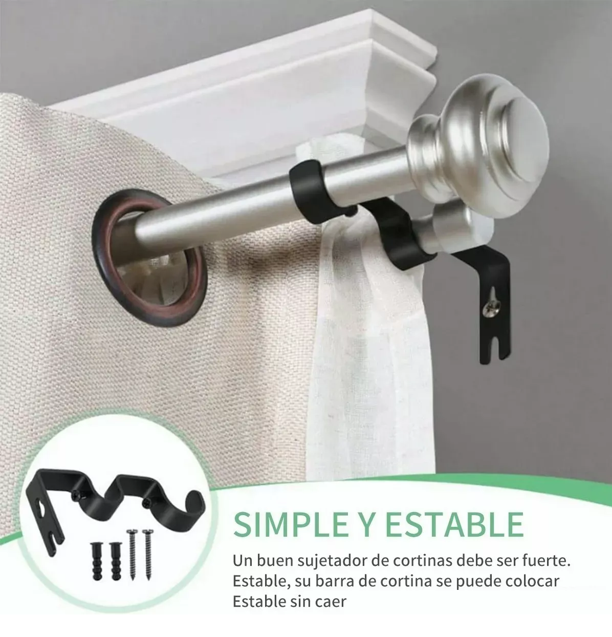 Foto 4 pulgar | Cortineros para Pared Belung Ajustables de Gancho Doble 3 Piezas