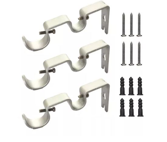 Foto 2 pulgar | Set 3 Cortinero Doble Para Pared Ajustable
