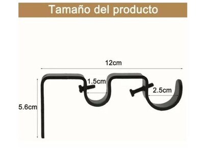 Foto 2 | Set 3 Cortinero Doble Para Pared Ajustable