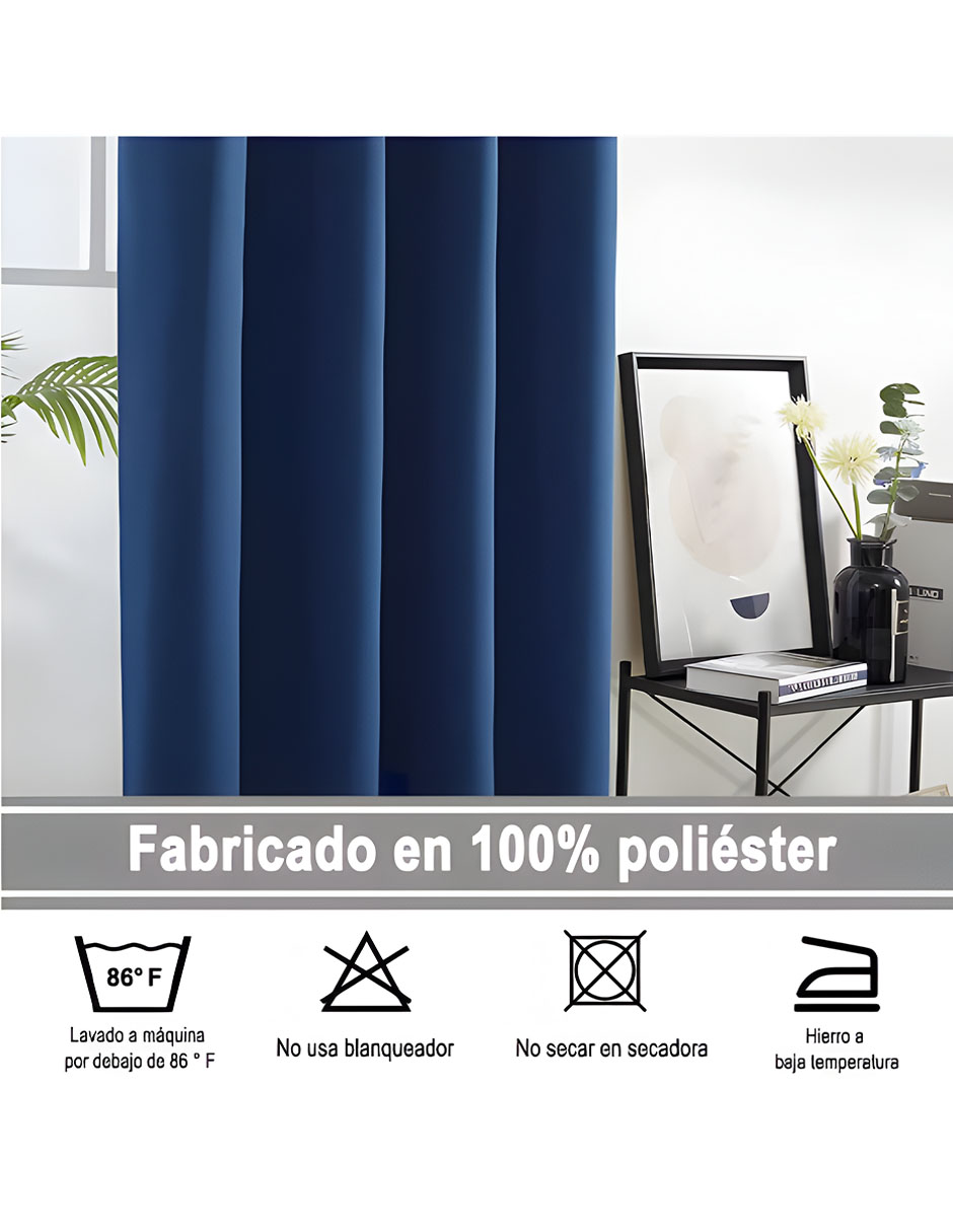 Foto 3 pulgar | Cortinas Black Out Decoracion Textil Hogar Adornos 107x160cm