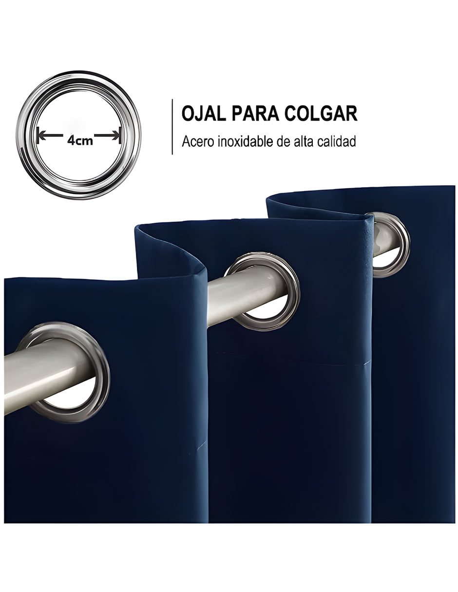 Foto 4 pulgar | Cortinas Black Out Decoracion Textil Hogar Adornos 107x160cm
