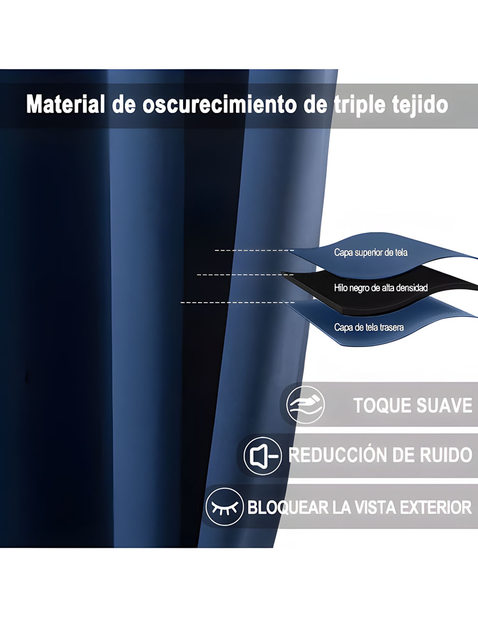 Foto 4 | Cortinas Black Out Decoracion Textil Hogar Adornos 107x160cm