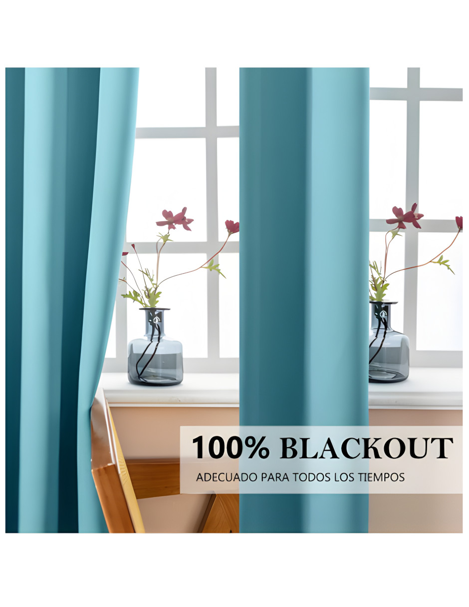 Foto 5 pulgar | Cortinas Black Out Decoracion Textil Hogar Adornos 132x214cm