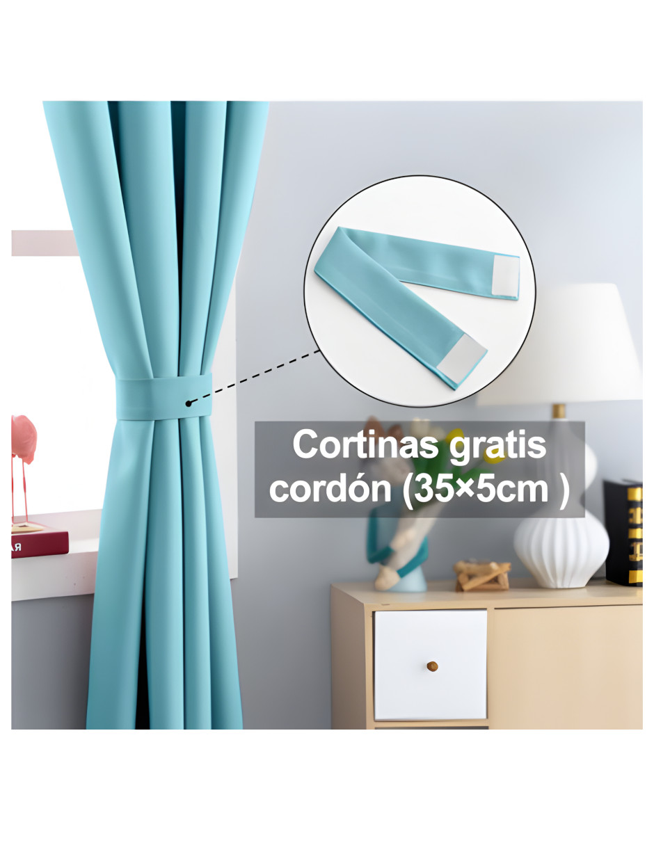 Foto 6 pulgar | Cortinas Black Out Decoracion Textil Hogar Adornos 132x214cm