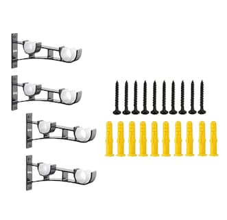Foto 1 | Soporte Set 4 Cortinero Para Pared Ajustable Gancho, Belug Negro