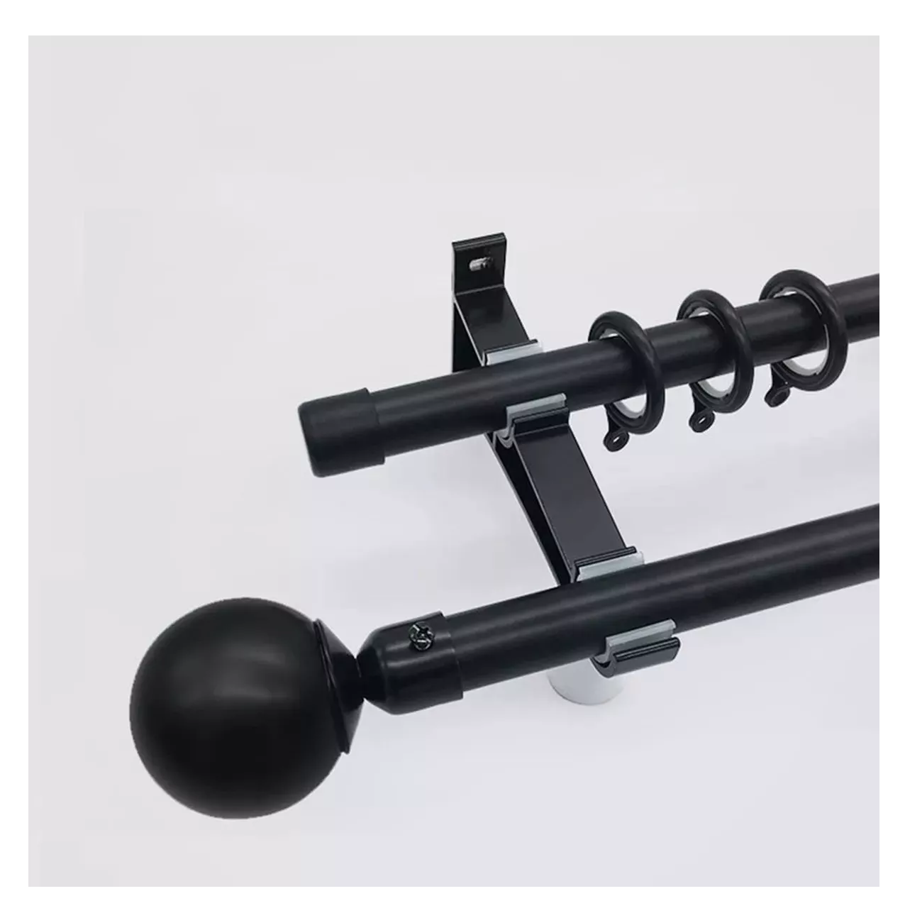 Foto 4 pulgar | Soporte Set 4 Cortinero Para Pared Ajustable Gancho, Belug Negro